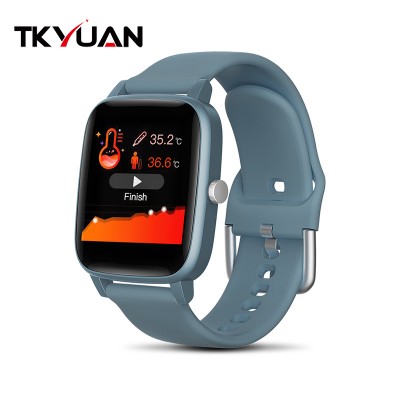 2020 New T98 Smart Watch Body Temperature Measure Heart Rate Blood Pressure Oxygen Bracelet Call Reminder