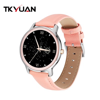 Tkyuan Rose Gold Lady Smart Watch 2020 IP67 Waterproof New Round Touch Screen Woman Smartwatch with Massive Cool Dial