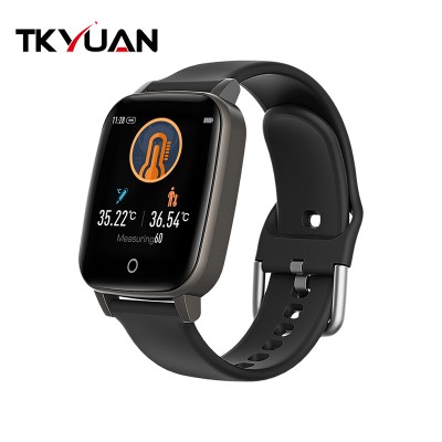 Tkyuan Blood Pressure Smartwatch Fitness Band Heart Rate Monitoring T1 Body Temperature Sensor Ecg Smart Watch